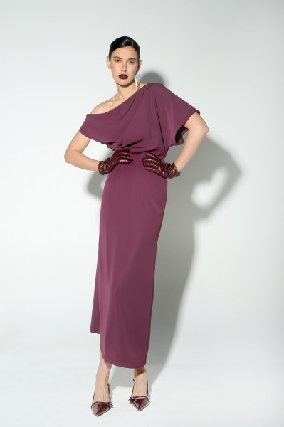 Abito scollo asimmetrico FW25A02 03