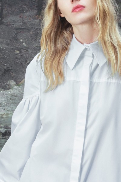 Camicia oversize asimmetrica bianca