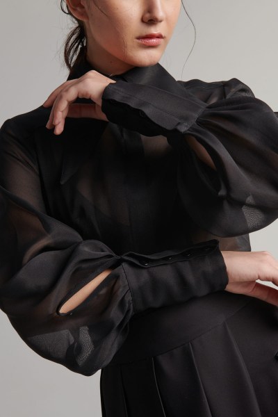 Grace camicia in seta nera