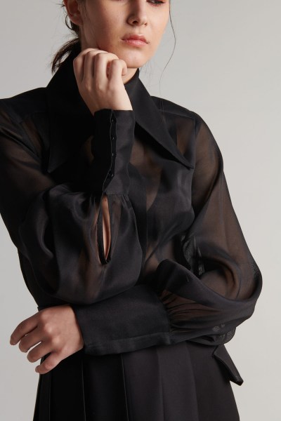 Grace camicia in seta nera Aza Lea